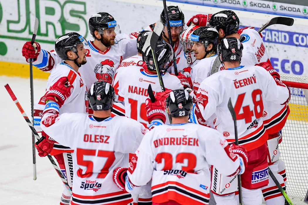 Olomouc slaví výhru 2:0 na ledě Mladé Boleslavi