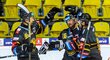 Hokejisté Litvínova se radují ze vstřelené branky
