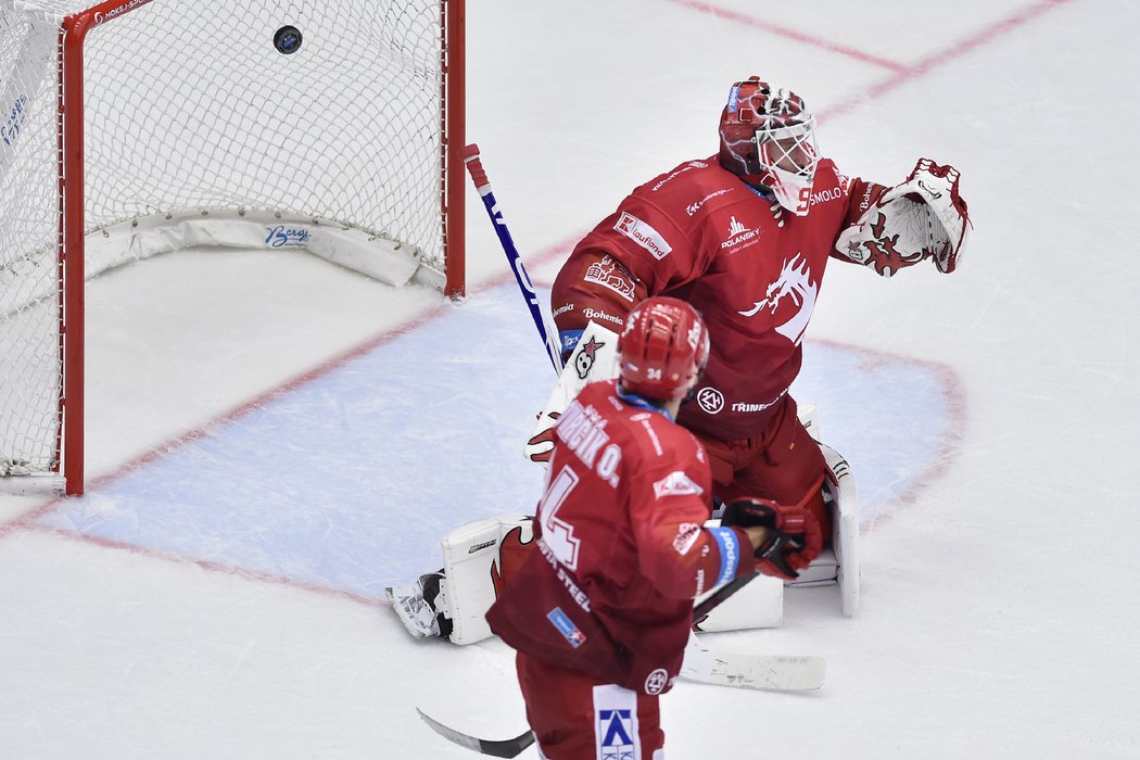 Ondřej Kacetl inkasuje branku od Komety