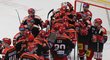 Hradečtí hokejisté slaví další důležité vítězství (2:1) na ledě Třince