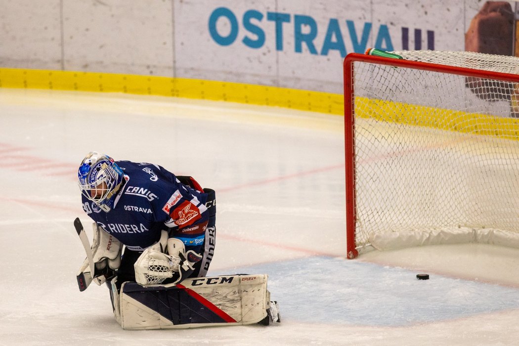 Vítkovický brankář Aleš Stezka prožil proti Třinci smolný zápas