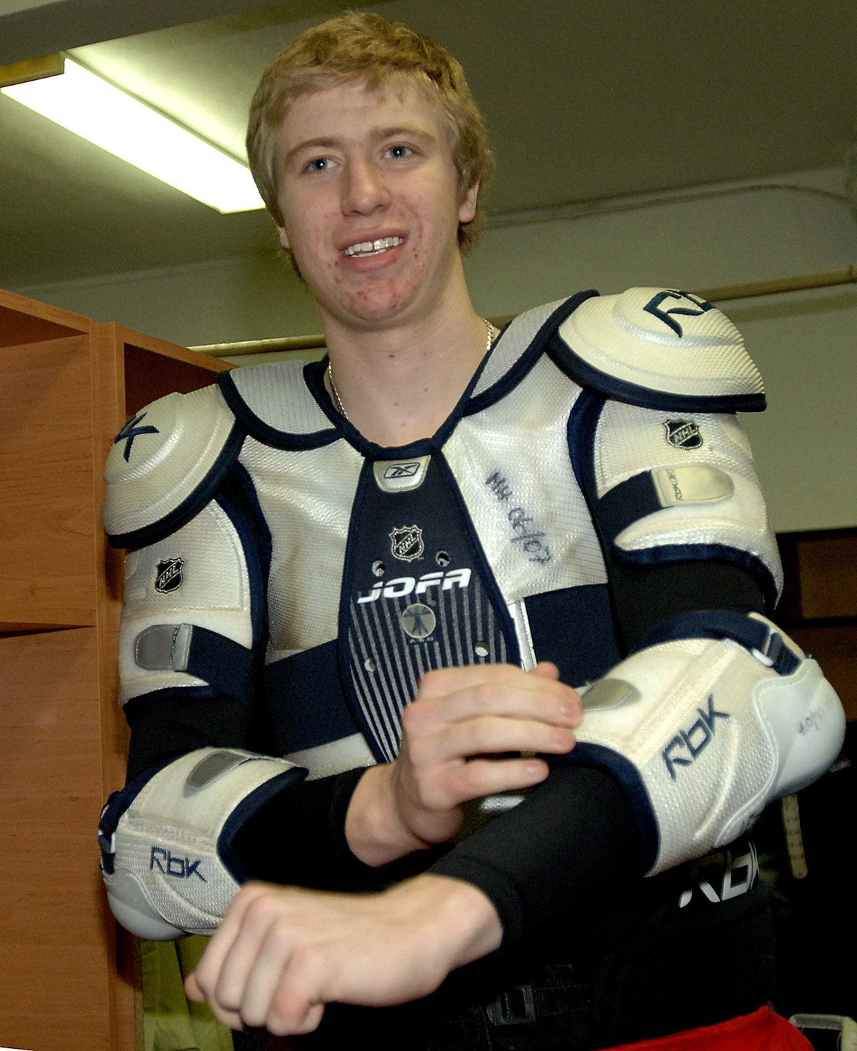 2006. Jakub Voráček na soustředění hokejové reprezentace do 20 let.