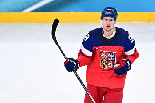 Martin Nečas se raduje z gólu proti Dánsku na ZOH 2026 Martin Nečas se raduje z gólu proti Dánsku na ZOH 2026