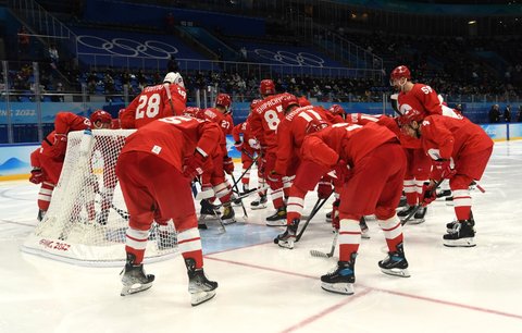 Hokejisté Ruska před semifinále ZOH se Švédskem