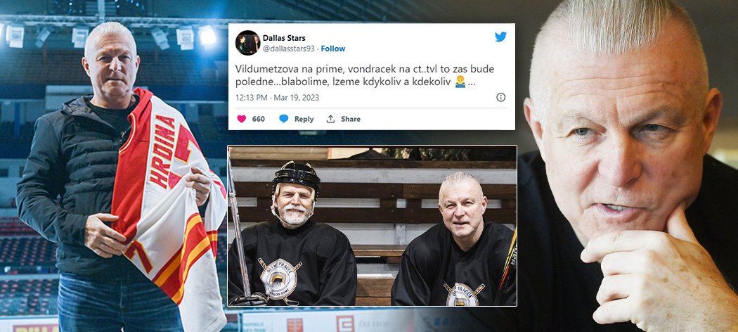 Jiří Hrdina je hodně aktivní na Twitteru, kde podporoval Petra Pavla