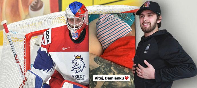 Hokejový brankář Patrik Bartošák spěchal z hokejového MS v Bratislavě k porodu, kde mu partnerka porodila syna Damiana