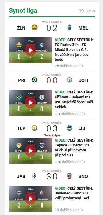 Na novém webu iSport.cz má opět velký prostor Synot liga, z níž vám přinášíme exkluzivně kompletní program přímých přenosů a sestřihů