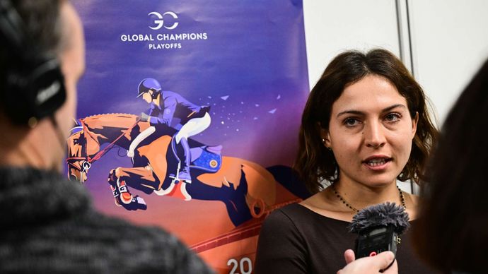 Anna Kellnerová na tiskové konferenci před startem Global Champions Prague Playoffs