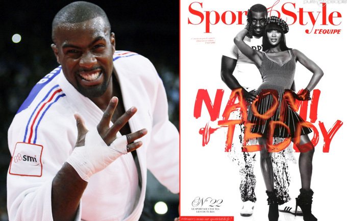 \&#34;Medvěd\&#34; Teddy Riner nafotil pro časopis Sports Style sérii obrázků s Naomi Campbell