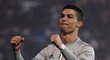 Cristiano Ronaldo se raduje z branky do sítě sport, juventus, Sassuoly