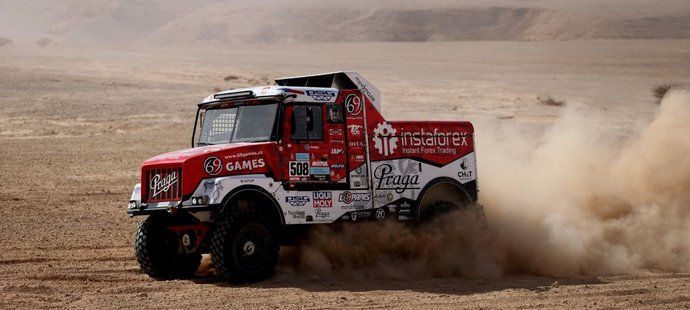 Praga Aleše Lopraise během 6. etapy Rallye Dakar