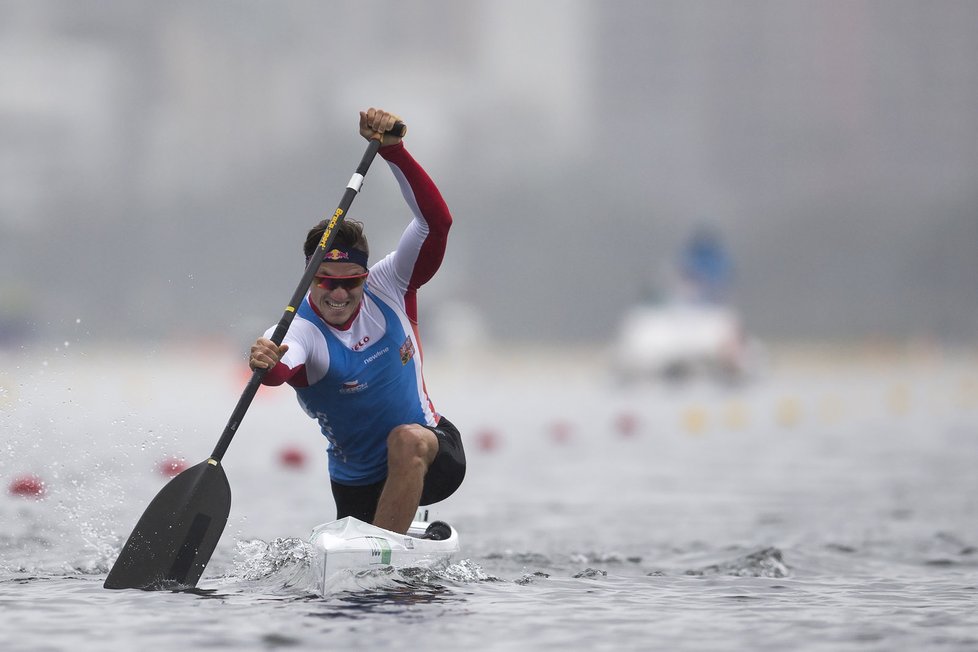 Martin Fuksa na dvousetmetrové trati při předolympijském testu v Riu