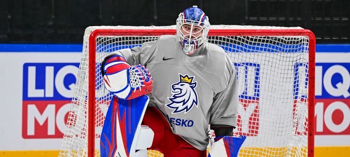 Karel Vejmelka coby hvězda NHL na šampionátu jen klečí a prosí Boha, aby se dostal do branky