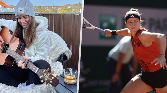 Mezi velké záliby Karolíny Muchové, letošní semifinalistky Roland Garros, patří hraní na kytaru
