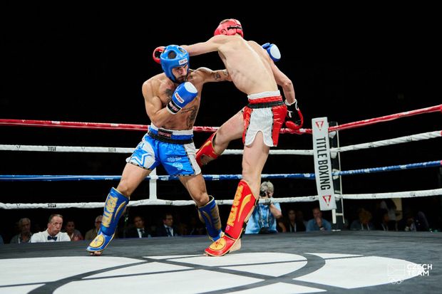 Kickboxer Petr Dvořáček v akci Kickboxer Petr Dvořáček v akci