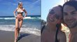 Partnerka českého hokejisty Michaela Frolíka, modelka Diana Kobzanová (35) poslala svým fanouškům na sociálních sítích „speciální pozdrav z pláže“