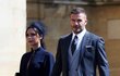 David Beckham s manželkou Victorií na královské svatbě