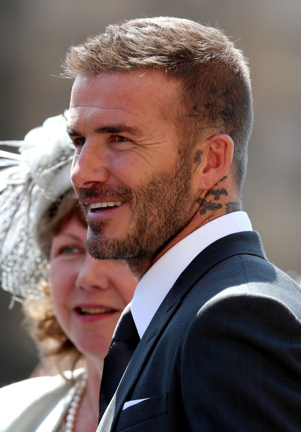 Fotbalista David Beckham na svatbě prince Harryho s Meghan Markle