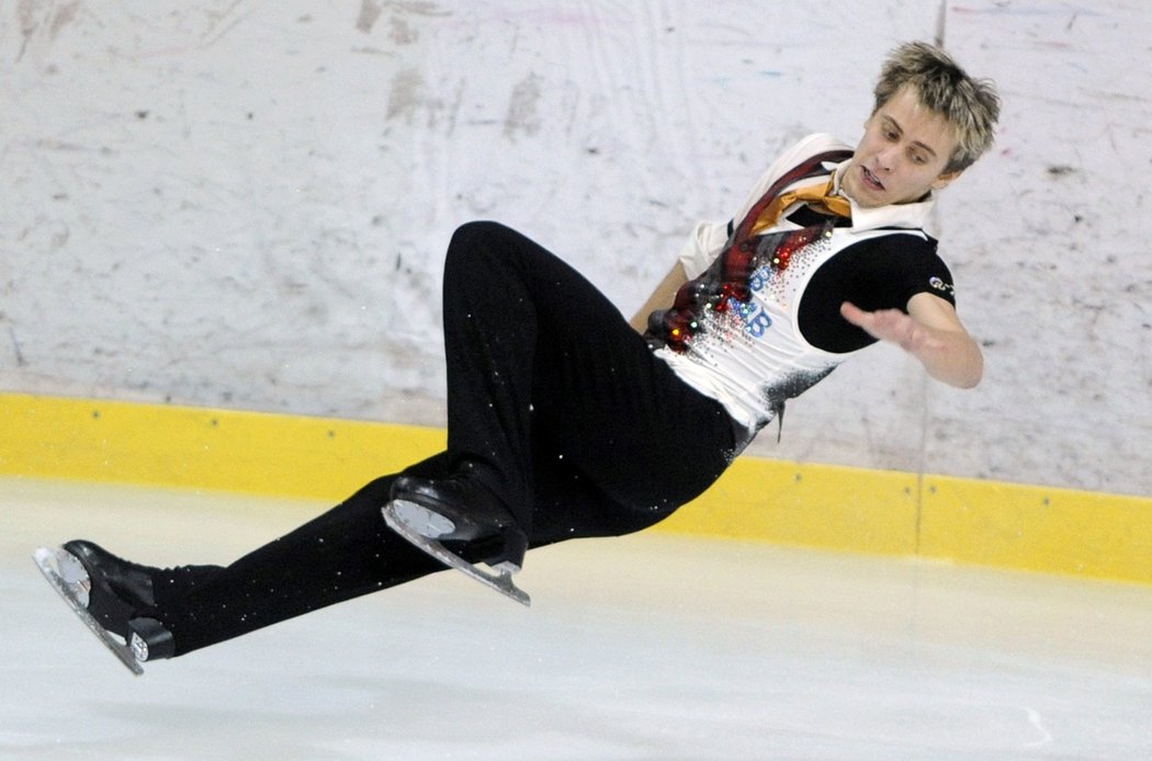 Michalu Březinovu se volná jízda na mistrovství republiky vůbec nepovedla, hned třikrát spadl.
