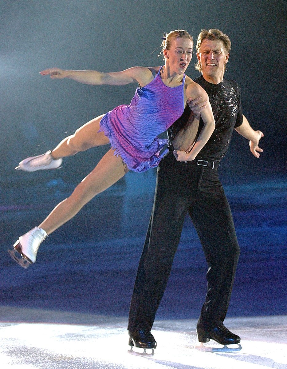 Radka Kovaříková se svým tehdy ještě manželem Reném Novotným při show Champions on Ice