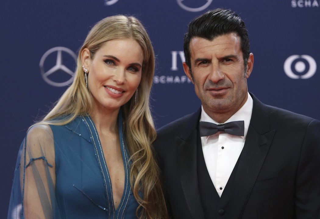 Na vyhlášení sportovních Oscarů nechyběl ani bývalý fotbalista Luis Figo s manželkou