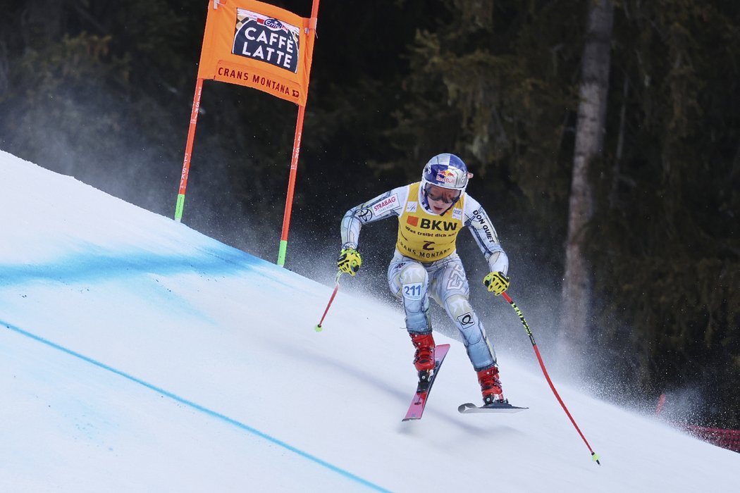 Ester Ledecká během tréninku ve Švýcarsku