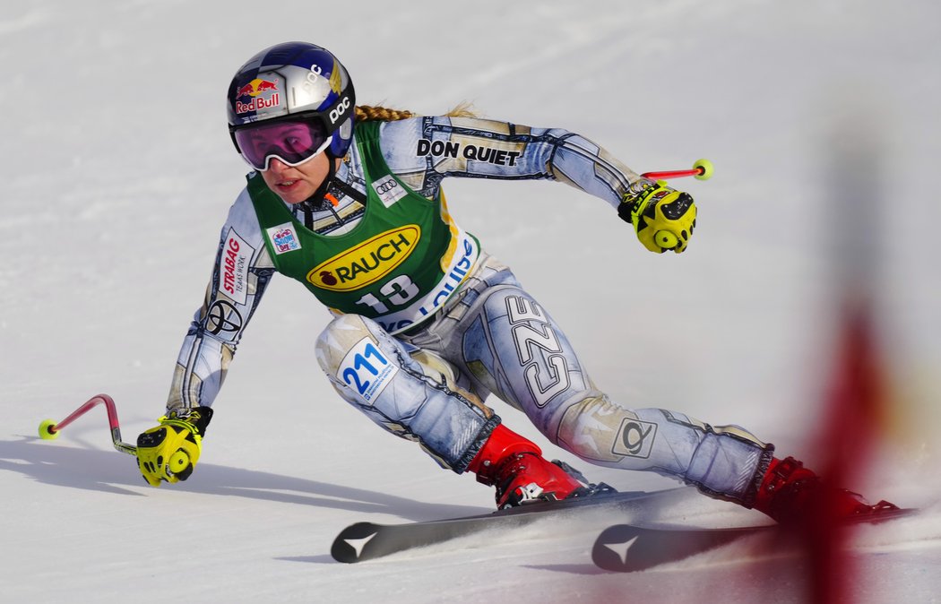 Ester Ledecká na trati super-G