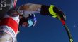 Česká lyžařka na startu trati Super G ve Světovém poháru, kam nastoupila den po těžkém pádu
