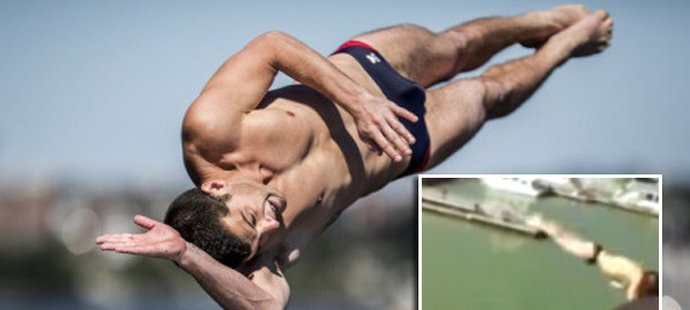 Americký závodník ve skocích do vody Steven LoBue měl z pekla štěstí