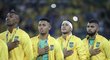 Brazilští fotbalisté se zlatými medailemi z olympiády