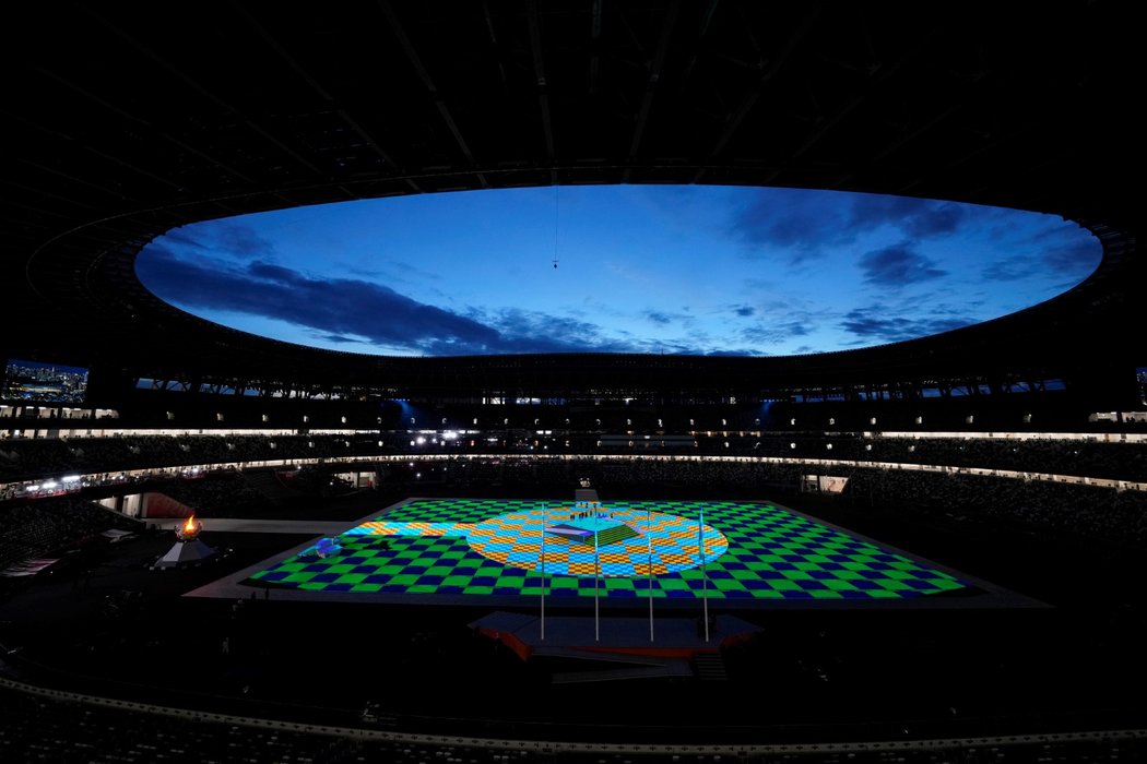 Olympijský stadion před závěrečným ceremoniálem