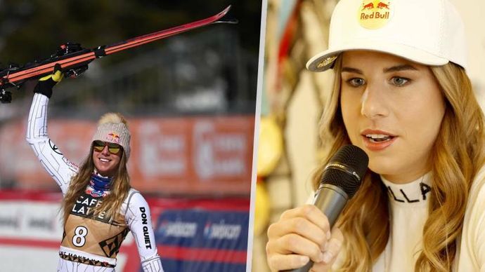 Ester Ledecká zveřejnila první společnou fotku se svým přítelem Robinem Staňkem