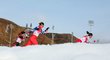 Česká běžkyně Tereza Beranová ve štafetovém závodě žen na olympiádě v Pekingu