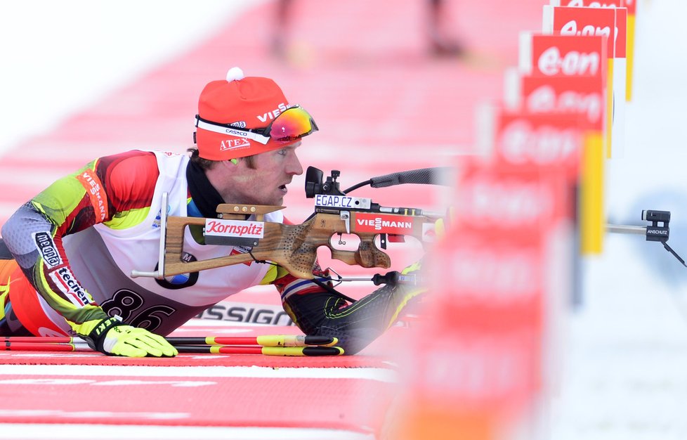 Michalu Šlesingrovi se ve sprintu střelba nedařila