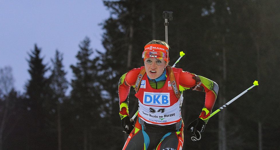 Gabriela Soukalová na střelnici jednou chybovala a dojela čtrnáctá