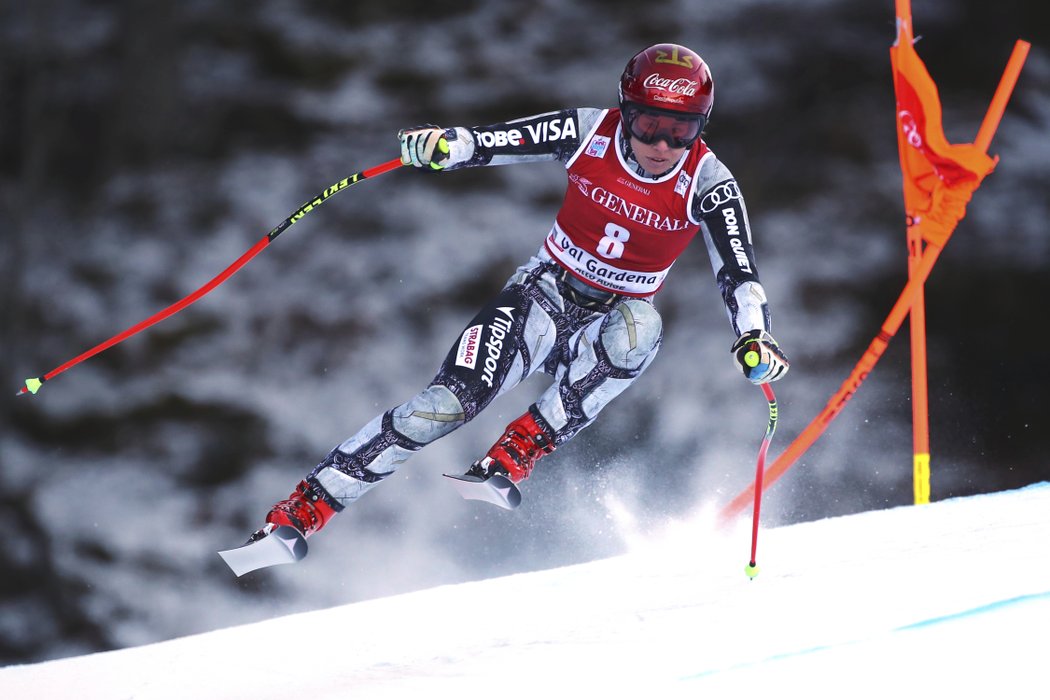 Ester Ledecká na trati sjezdu SP ve Val Gardeně