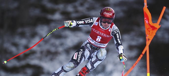 Ester Ledecká na trati sjezdu SP ve Val Gardeně