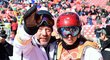Tomáš Bank ukazuje Ester Ledecké na trať při olympiádě v Pchjongčchangu