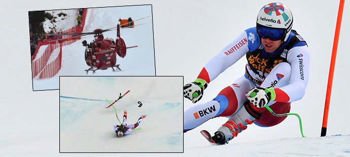 Švýcarský sjezdař měl při závodě Světového poháru ošklivou nehodu