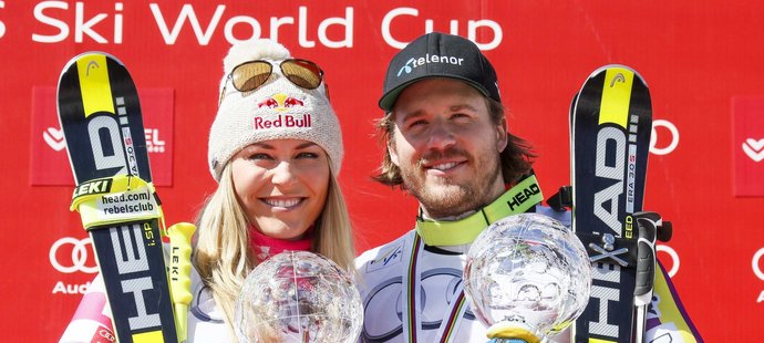 Jansrud a Vonnová s malými křišťálovými glóby