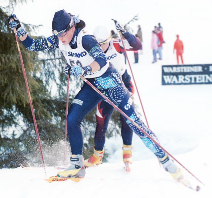 Kateřina Hanušová jako lyžařka v roce 1998 na závodech v Ramsau