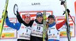 Lukáš Bauer (vlevo) skončil v Lahti druhý, vítězství slavil Maurice Manificat, třetí Ilja Černousov