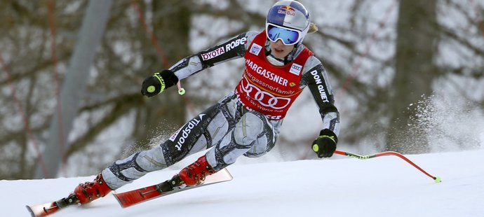 Ester Ledecká na trati sobotního sjezdu