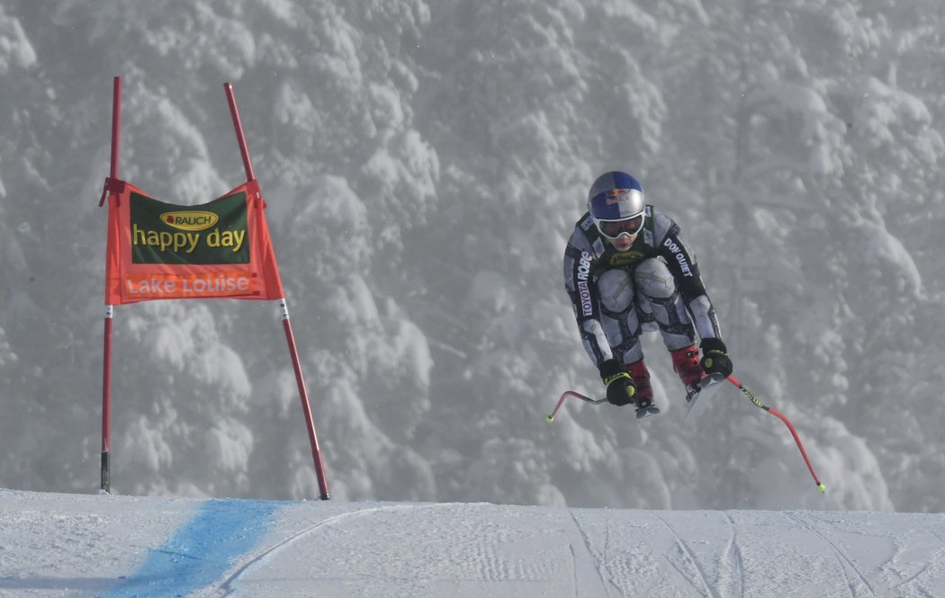 Ester Ledecká na trati super-G v Lake Louise