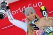 Lindsey Vonnová se raduje z dalšího triumfu ve Světovém poháru