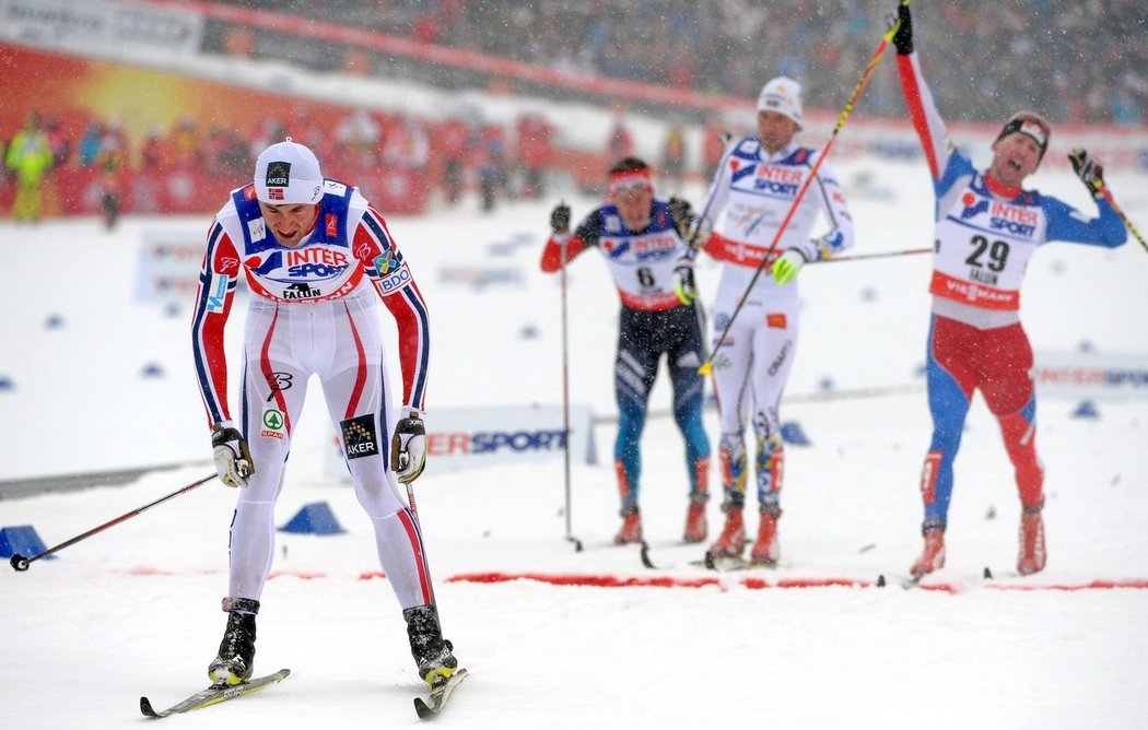 Petter Northug se potkával často i s Lukášem Bauerem (vpravo)