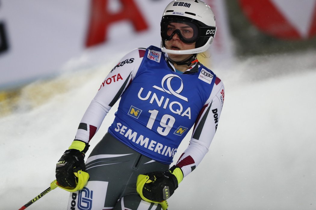 Česká slalomářka Martina Dubovská na SP v Semmeringu