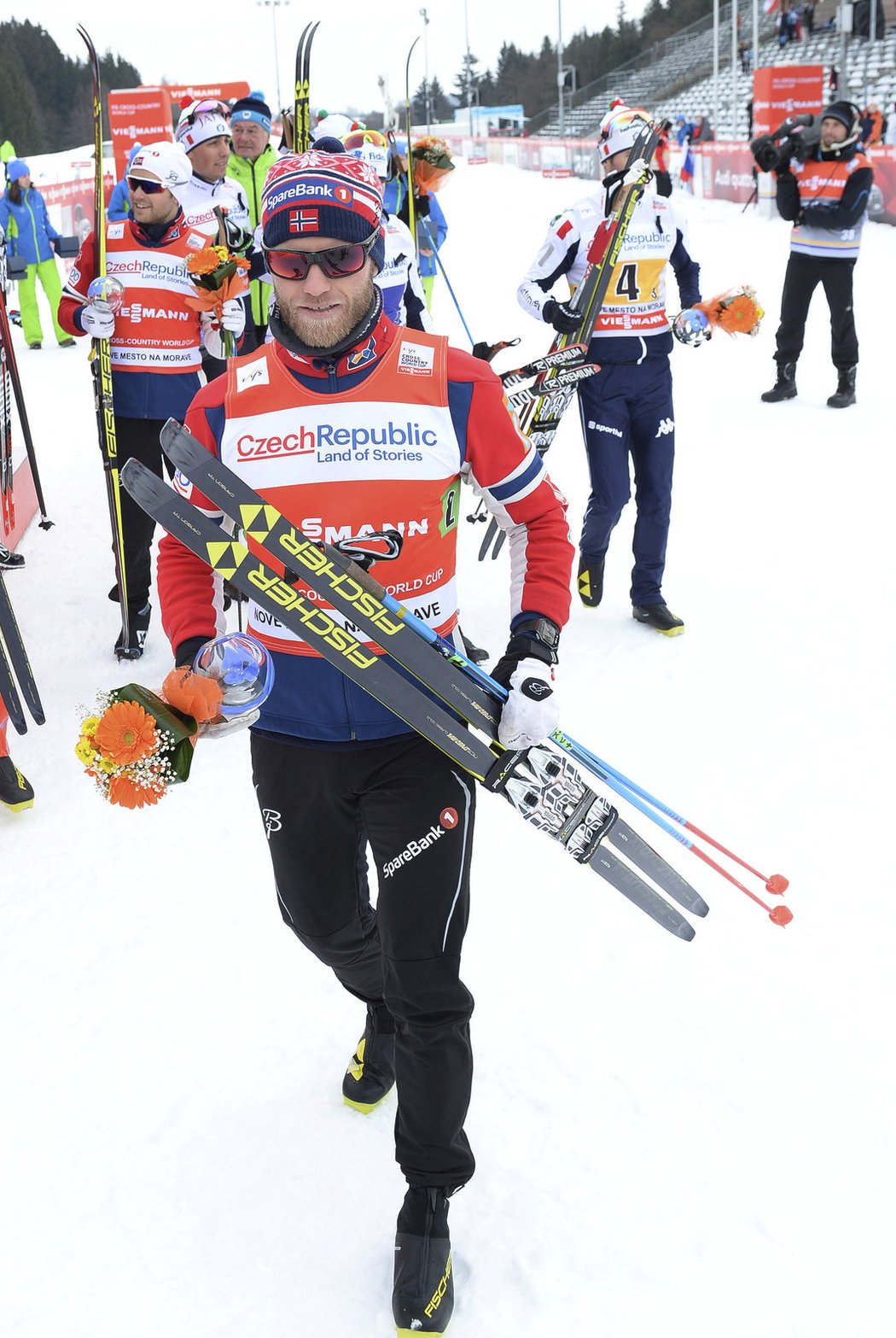 Johnsrud Martin Sundby z vítězné norské štafety v Novém Městě na Moravě