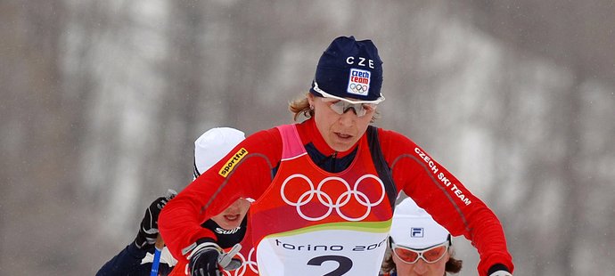 Kateřina Neumannová na volné třicítce na olympiádě v Turíně (2006), kde nakonec získala své slavné zlato