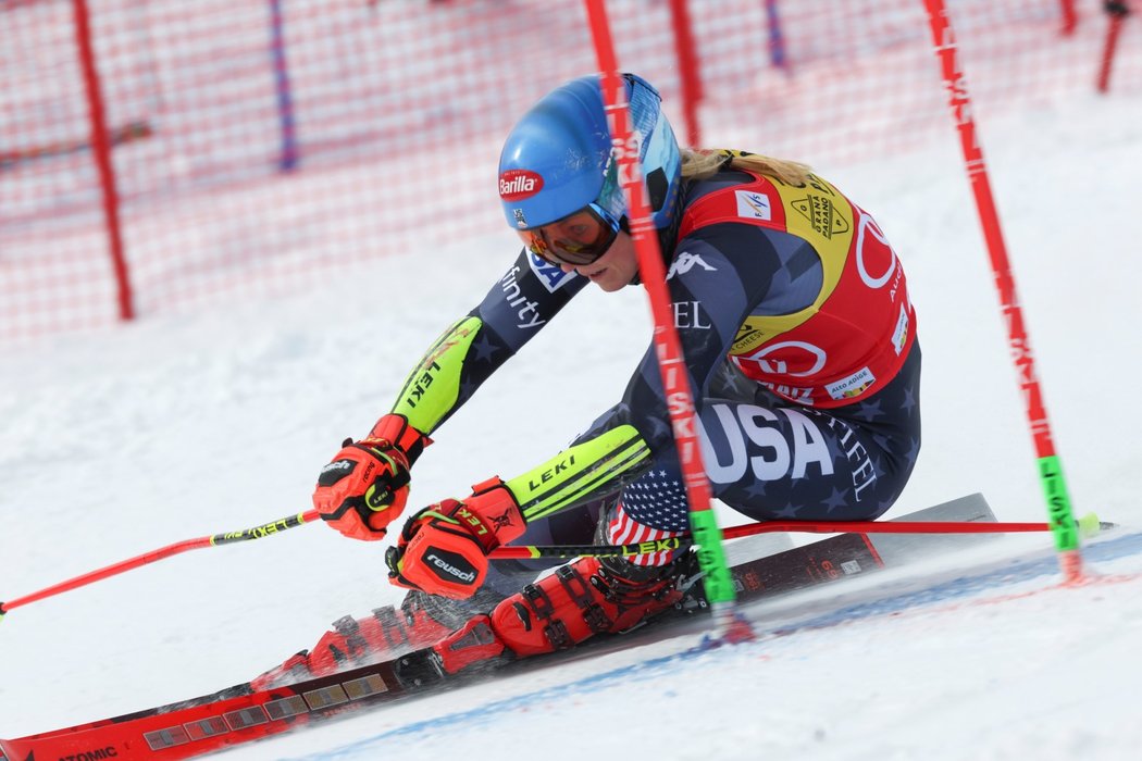 Mikaela Shiffrinová během své jízdy